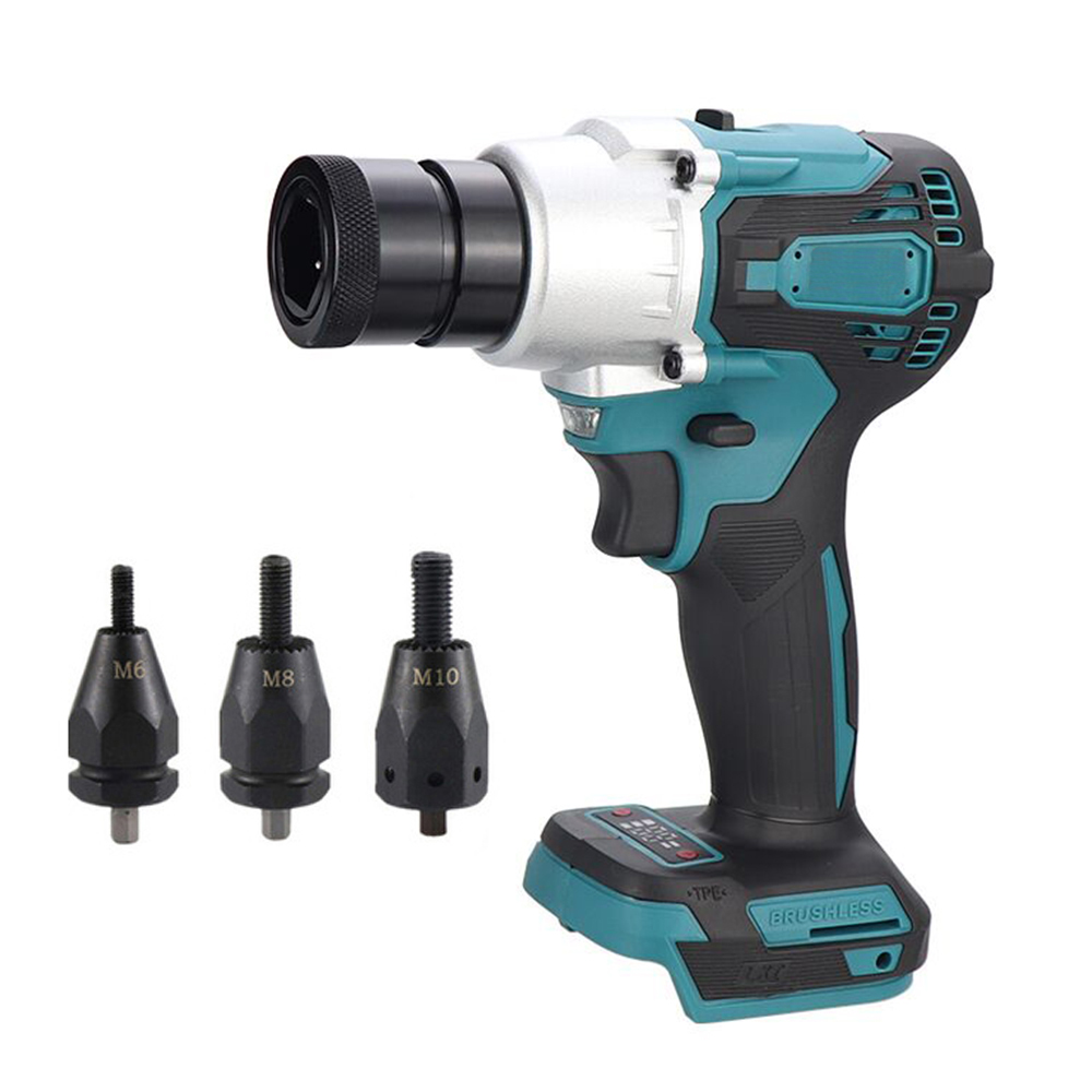 Rivet Gun Air - 電動リベットガン ブラシレスリベットナットマシンキット リベッターヘッド付き 強力な自動電動リベッターセット リベッティングツール