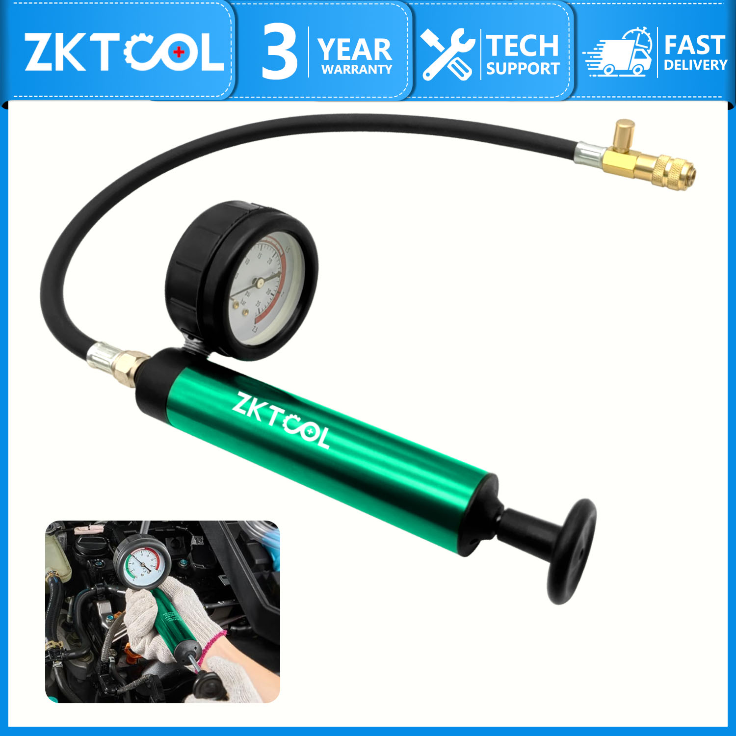 Radiator Pressure Tester - アルミ製自動車冷却システムラジエーター圧力テストツール、圧力テスターキット、各種車種に対応するアダプター