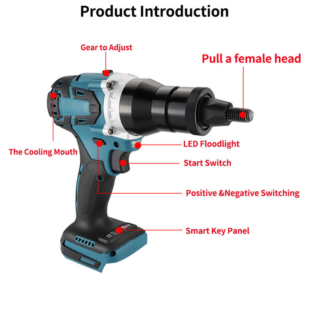電動リベットガン ブラシレスリベットナットマシンキット リベ - Rivet Gun Air のレビューと価格