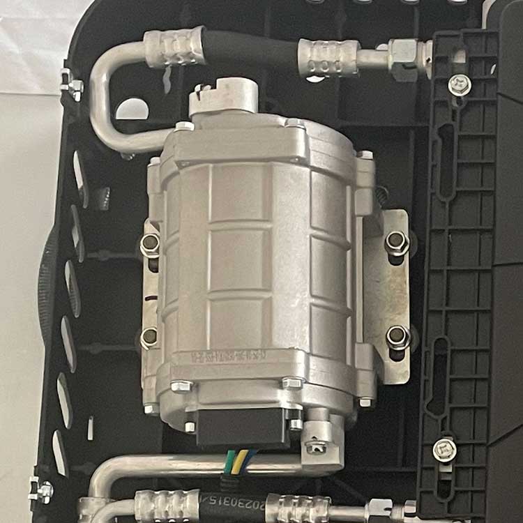 新型ルーフトップ電動スクロールコンプレッサー搭載ACカー用1 - Air Compressor のレビューと価格