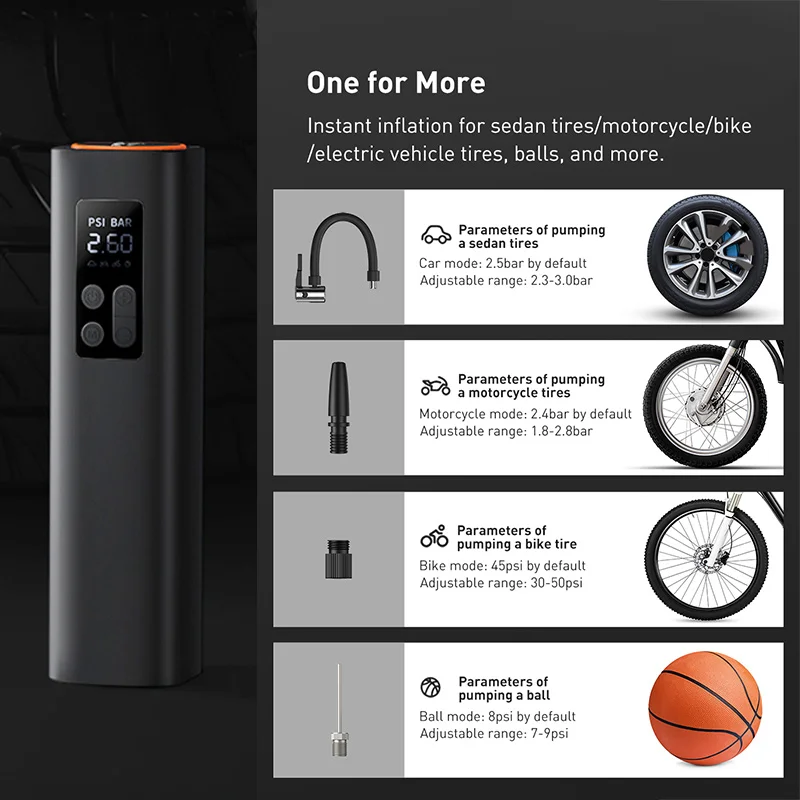 ミニポータブルABSプラスチック製ワイヤレスデジタルタイヤイ - Air Compressor のレビューと価格