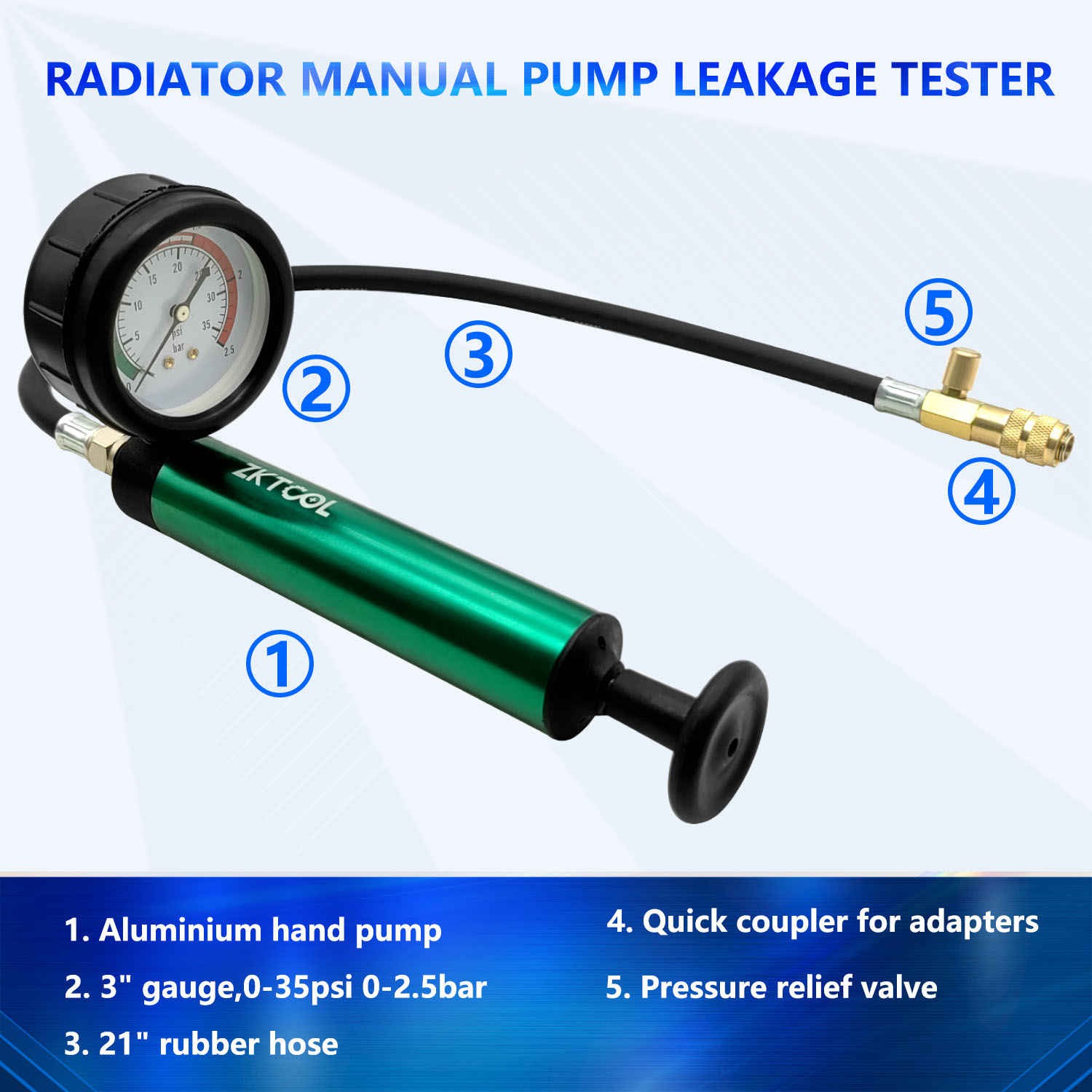 アルミ製自動車冷却システムラジエーター圧力テストツール、圧力 - Radiator Pressure Tester のレビューと価格