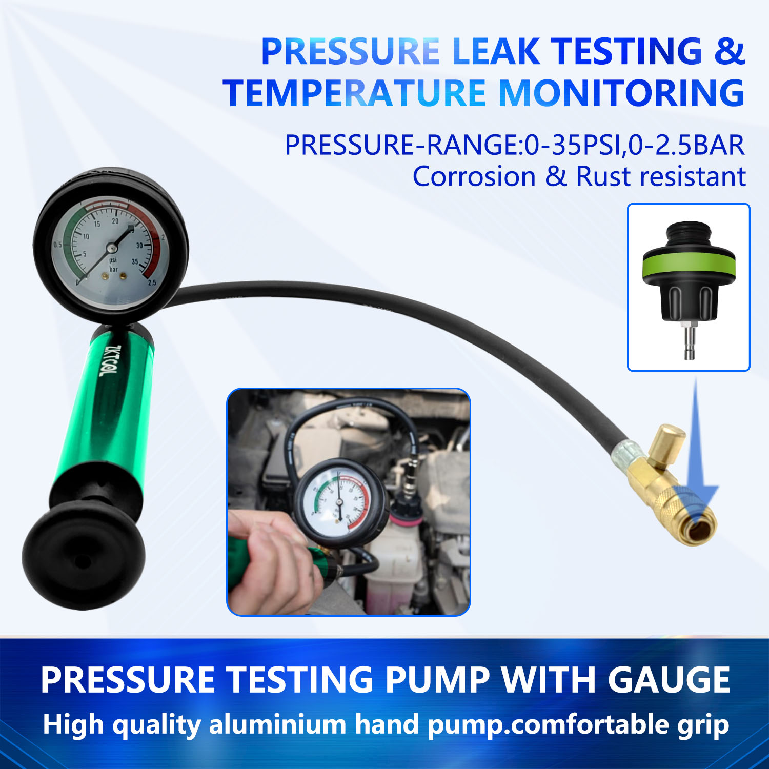 アルミ製自動車冷却システムラジエーター圧力テストツール、圧力 - Radiator Pressure Tester のレビューと価格