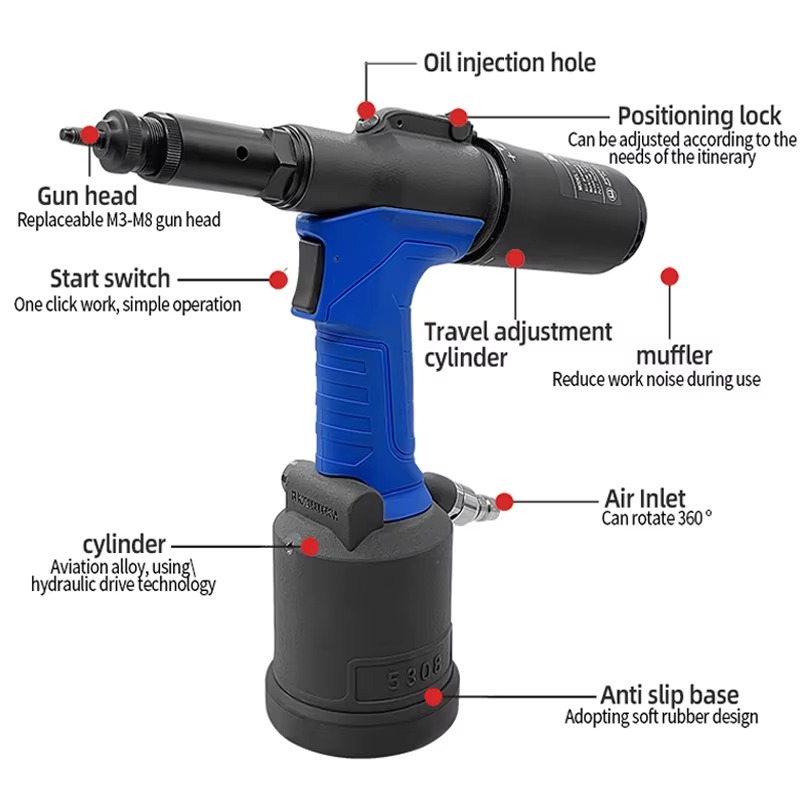 RL5308 工業用グレードの空気圧リベッティングガン ポー - Rivet Gun Air のレビューと価格