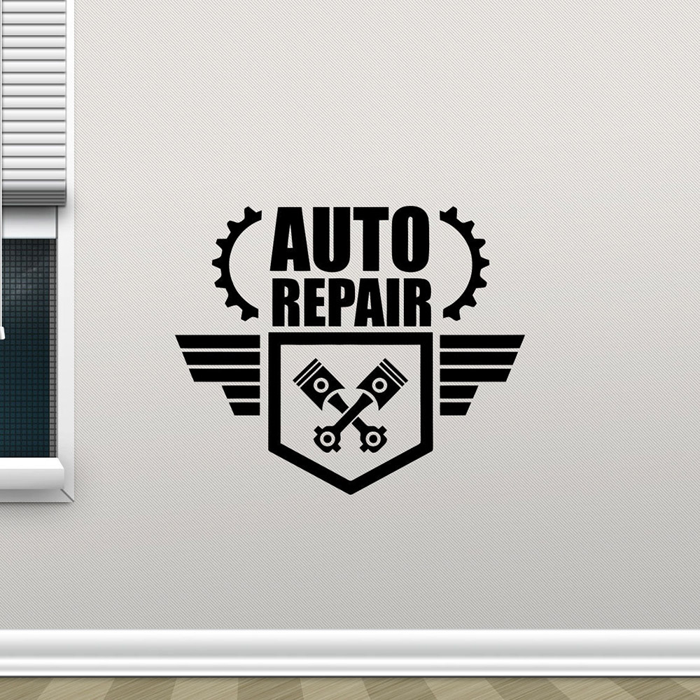 自動壁修理ステッカー,創造的なレンチ,飛行モチーフ,アートデ - Auto Repair Shop Logo のレビューと価格