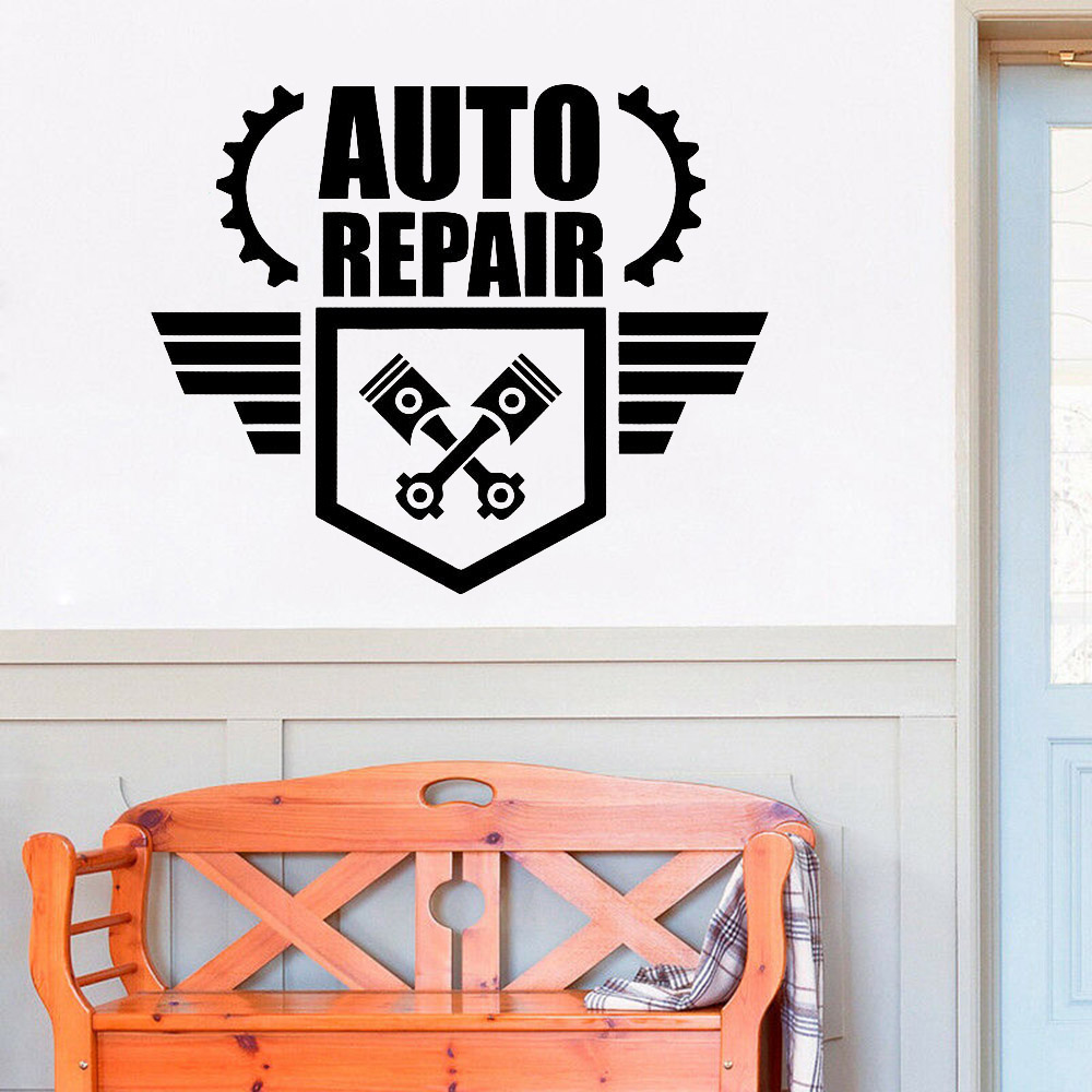 自動壁修理ステッカー,創造的なレンチ,飛行モチーフ,アートデ - Auto Repair Shop Logo のレビューと価格