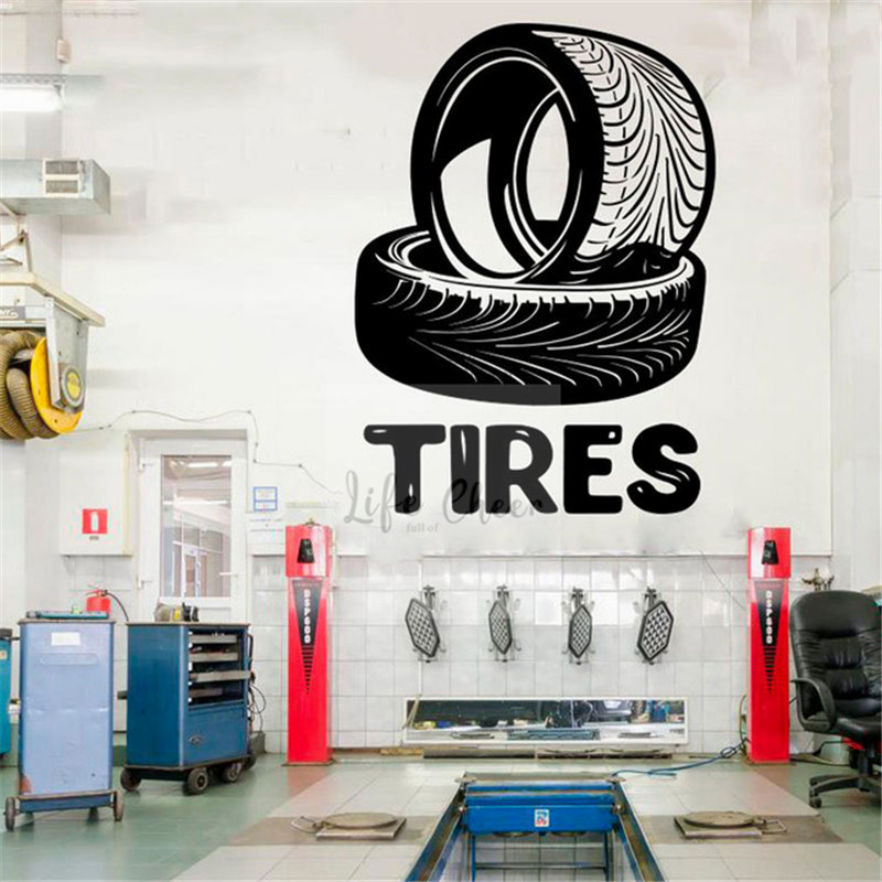 自動車整備士ロゴ付きウォールステッカー,タイヤサービスセンタ - Auto Repair Shop Logo のレビューと価格